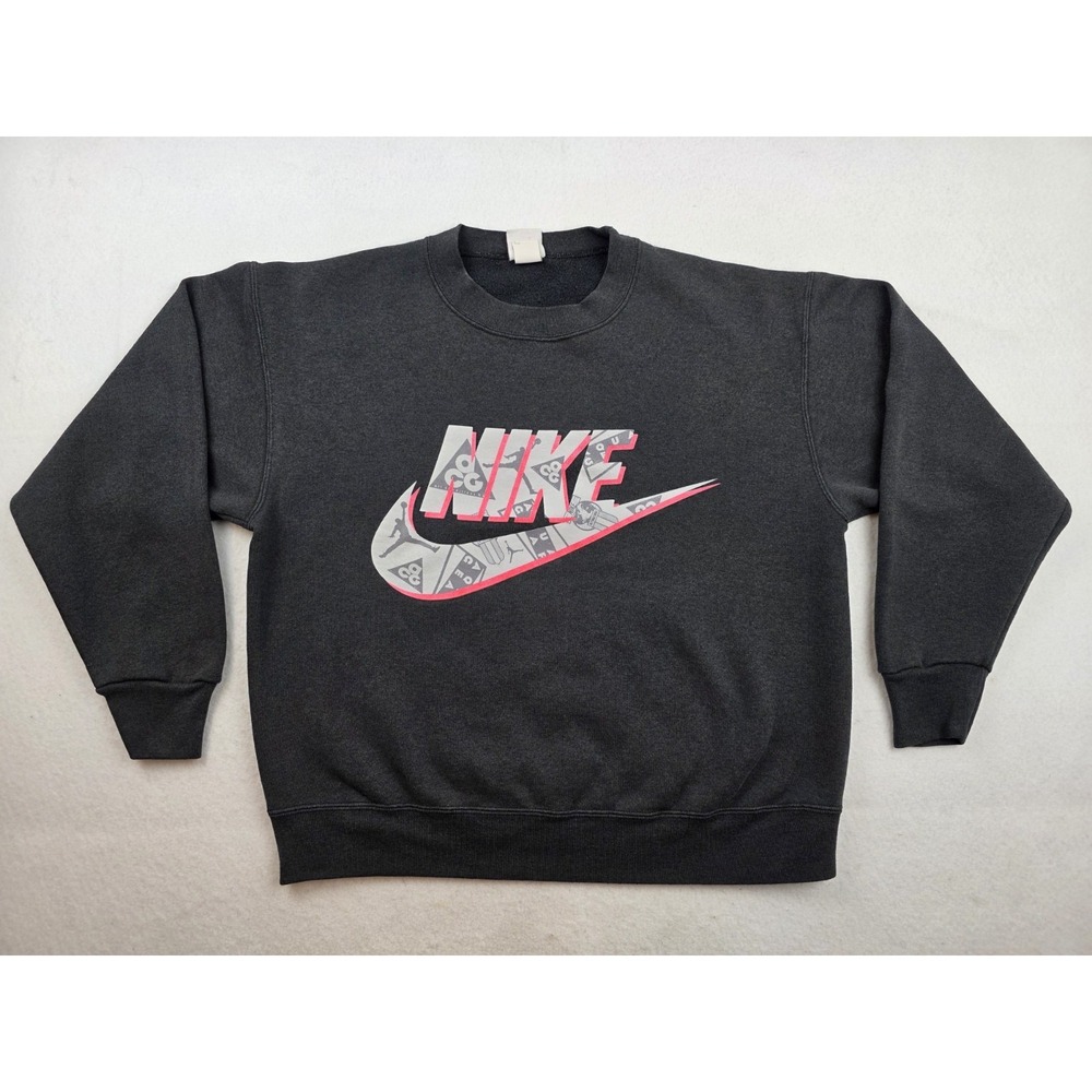 Vintage Nike ACG Crewneck Air Jordan Aqua Gear International Logo Black Mens M